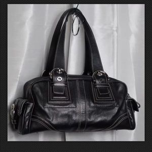 COACH SOHO MIA BLACK LEATHER SATCHEL/DUFFLE/BAG